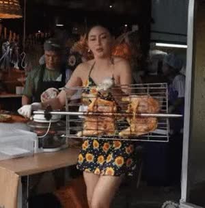섹드립  노브라로 일하는 치킨집 사장님
