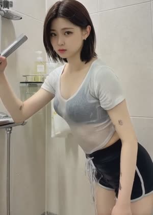 시그니처  가슴에 물뿌리는 젖은 흰티 블랙 브라 장은비