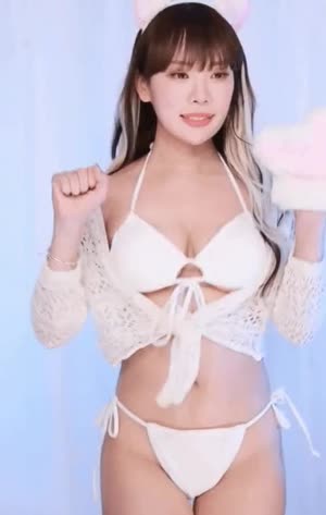 꼴릿주의   BJ 퀸다미 동물귀 화이트 비키니