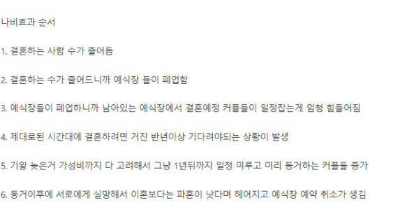 유머글 결혼식장이 줄어들면서 벌어지는 나비효과.jpg