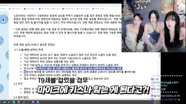 일상유머 네이버 치지직 수위 테스트 하는 여캠들.jpg