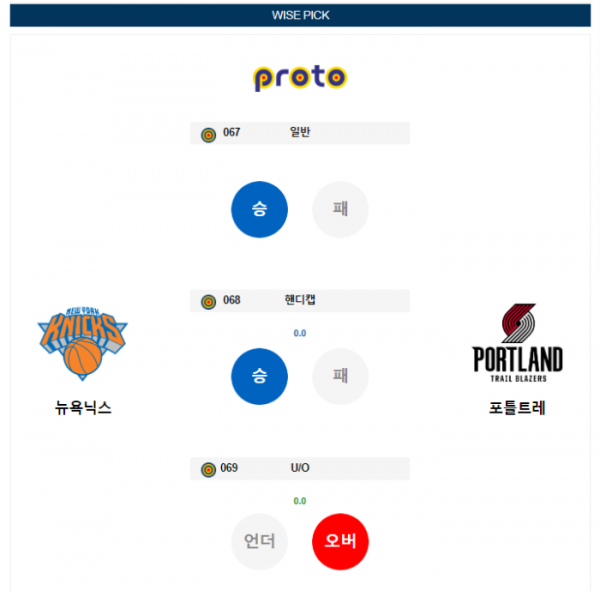 2024년 01월 10일 09시 30분 미국 프로농구 NBA 뉴욕닉스 vs 포틀트레