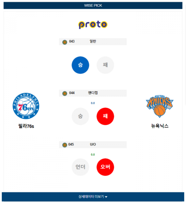 2024년 01월 06일 09시 30분 미 국 프로농구 NBA 필라76s vs 뉴욕닉스