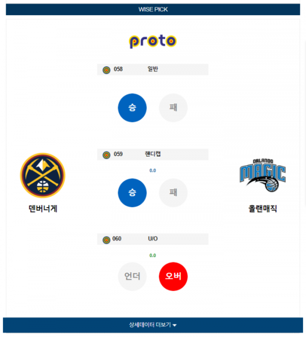 2024년 01월 06일 11시 미국 프로농구 NBA 덴버너게 vs 올랜매직