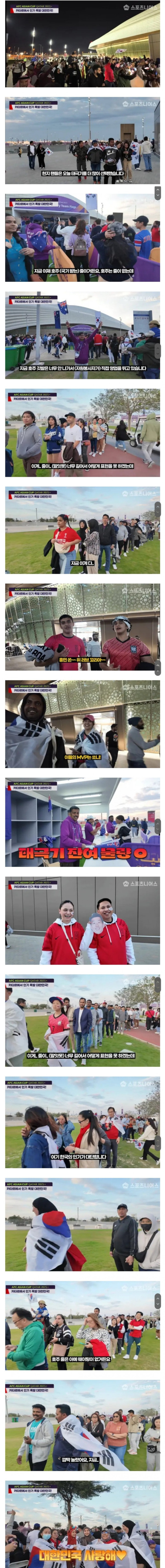 직딩유머 카타르 현지에서 호주 국기보다 인기 있는 태극기.jpg