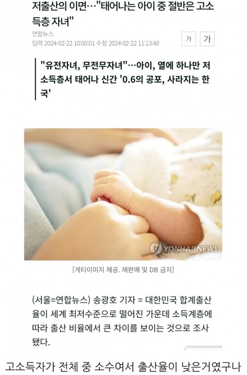 출산율이 낮은 의외의 결론