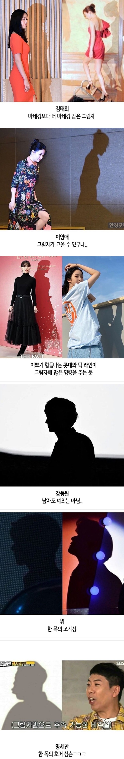 그림자로 보는 미남미녀