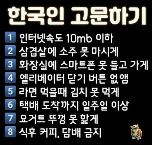 한국인 고문하기